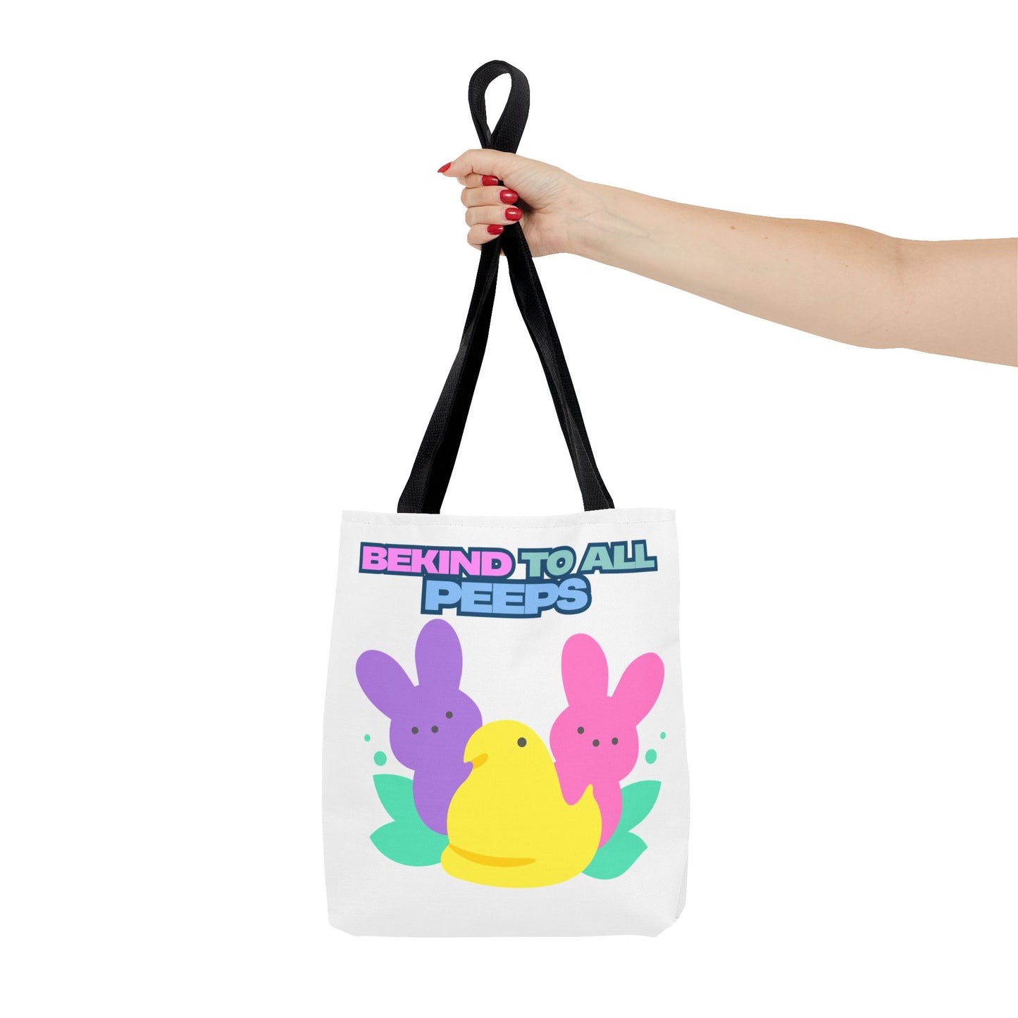 Colorful Easter Tote Bag - Bekind to All Peeps, Spring Gift, Eco-friendly Shopping, Cute Spring Accessory, Bunny Lovers