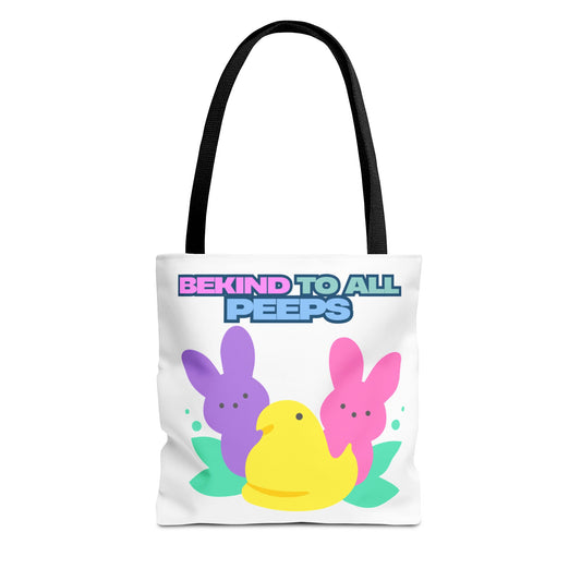 Colorful Easter Tote Bag - Bekind to All Peeps, Spring Gift, Eco-friendly Shopping, Cute Spring Accessory, Bunny Lovers