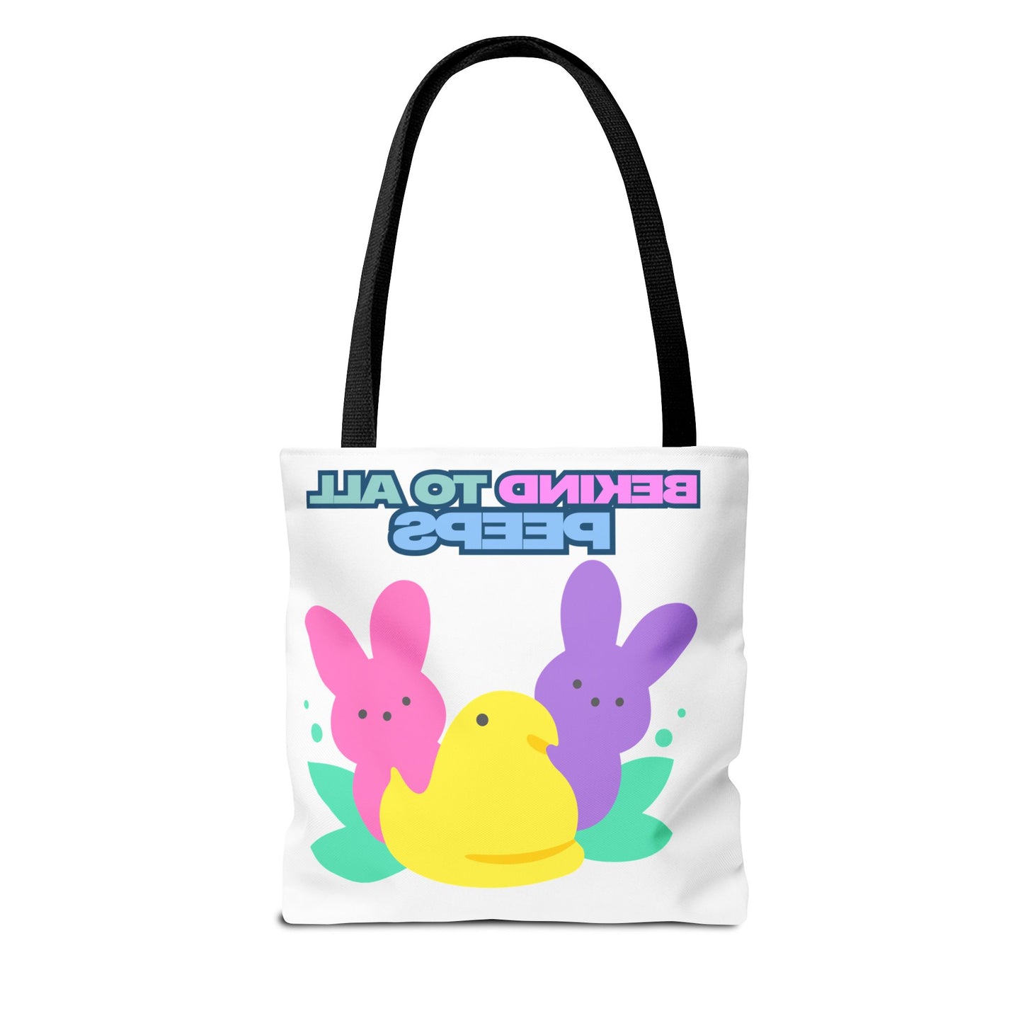 Colorful Easter Tote Bag - Bekind to All Peeps, Spring Gift, Eco-friendly Shopping, Cute Spring Accessory, Bunny Lovers