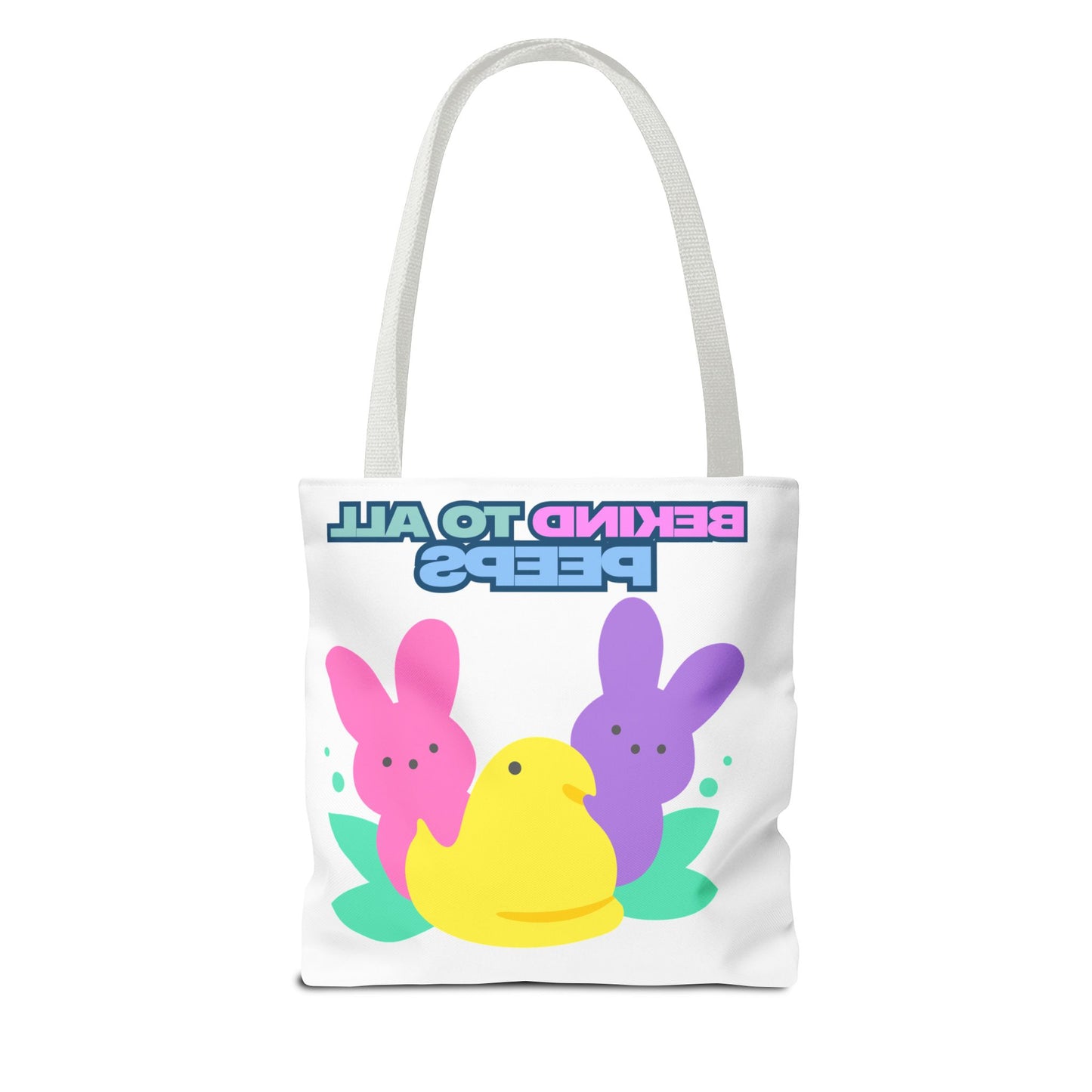 Colorful Easter Tote Bag - Bekind to All Peeps, Spring Gift, Eco-friendly Shopping, Cute Spring Accessory, Bunny Lovers