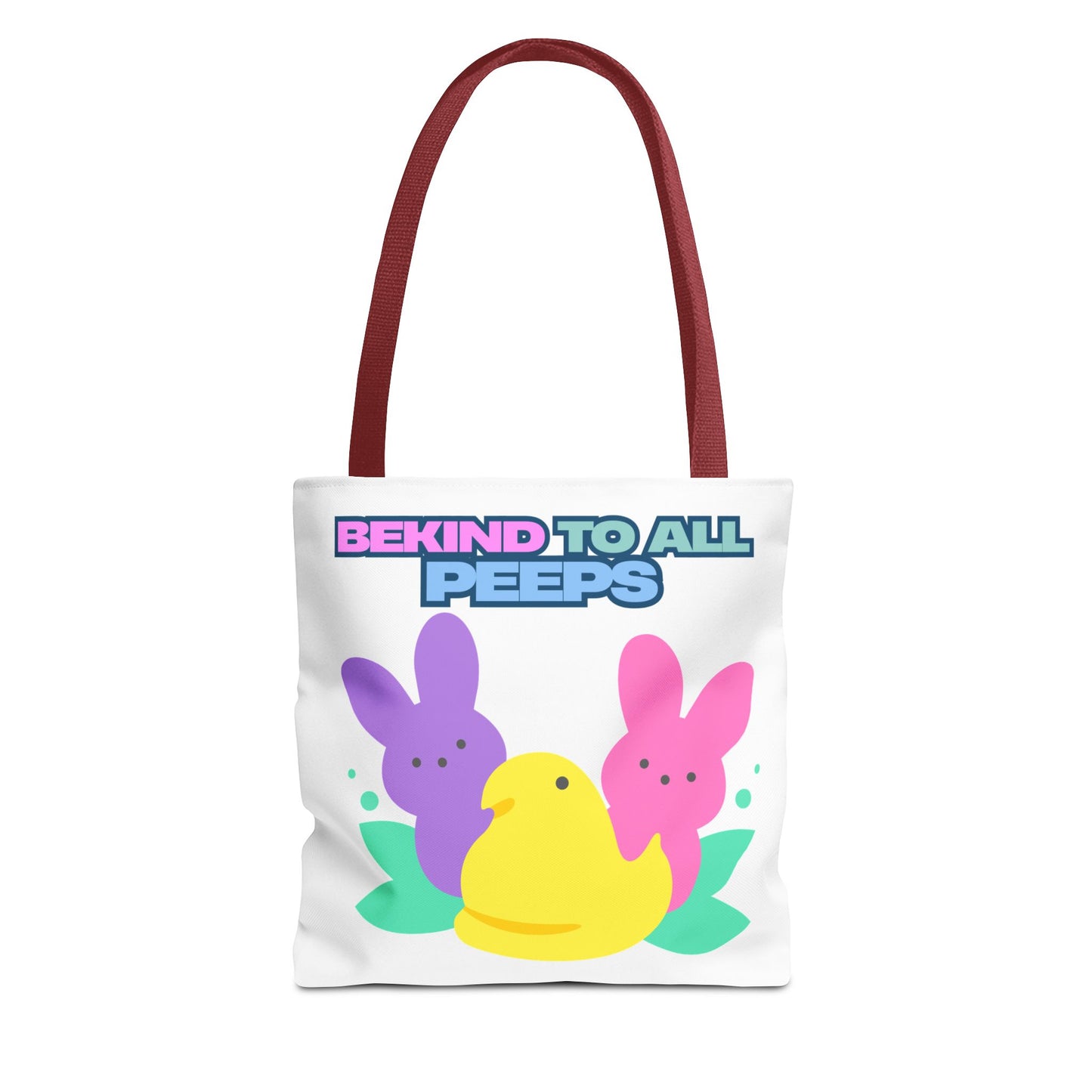 Colorful Easter Tote Bag - Bekind to All Peeps, Spring Gift, Eco-friendly Shopping, Cute Spring Accessory, Bunny Lovers