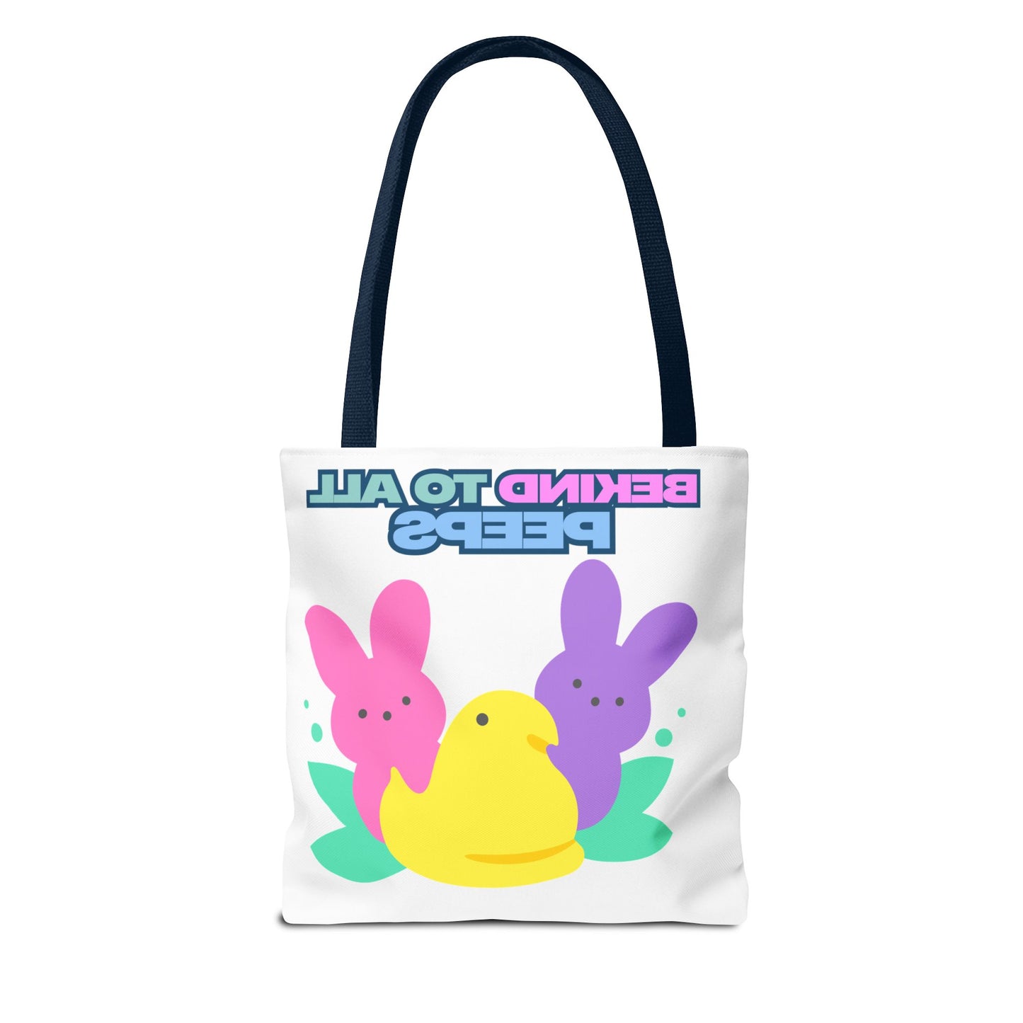 Colorful Easter Tote Bag - Bekind to All Peeps, Spring Gift, Eco-friendly Shopping, Cute Spring Accessory, Bunny Lovers