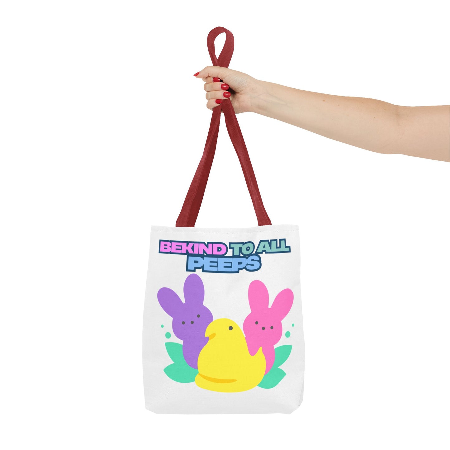 Colorful Easter Tote Bag - Bekind to All Peeps, Spring Gift, Eco-friendly Shopping, Cute Spring Accessory, Bunny Lovers