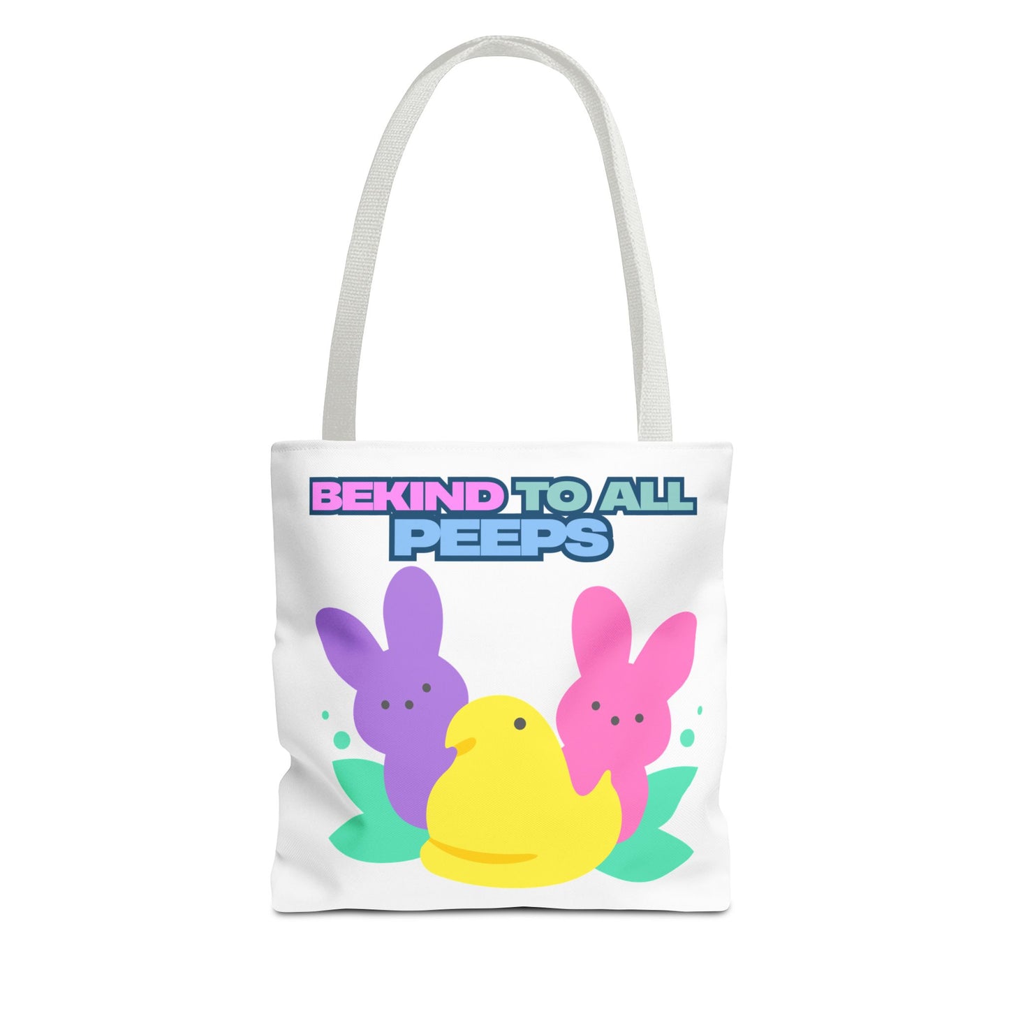 Colorful Easter Tote Bag - Bekind to All Peeps, Spring Gift, Eco-friendly Shopping, Cute Spring Accessory, Bunny Lovers