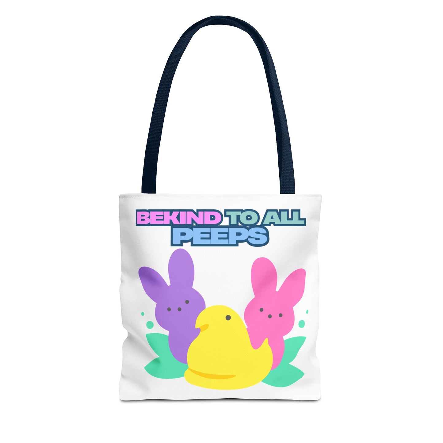 Colorful Easter Tote Bag - Bekind to All Peeps, Spring Gift, Eco-friendly Shopping, Cute Spring Accessory, Bunny Lovers