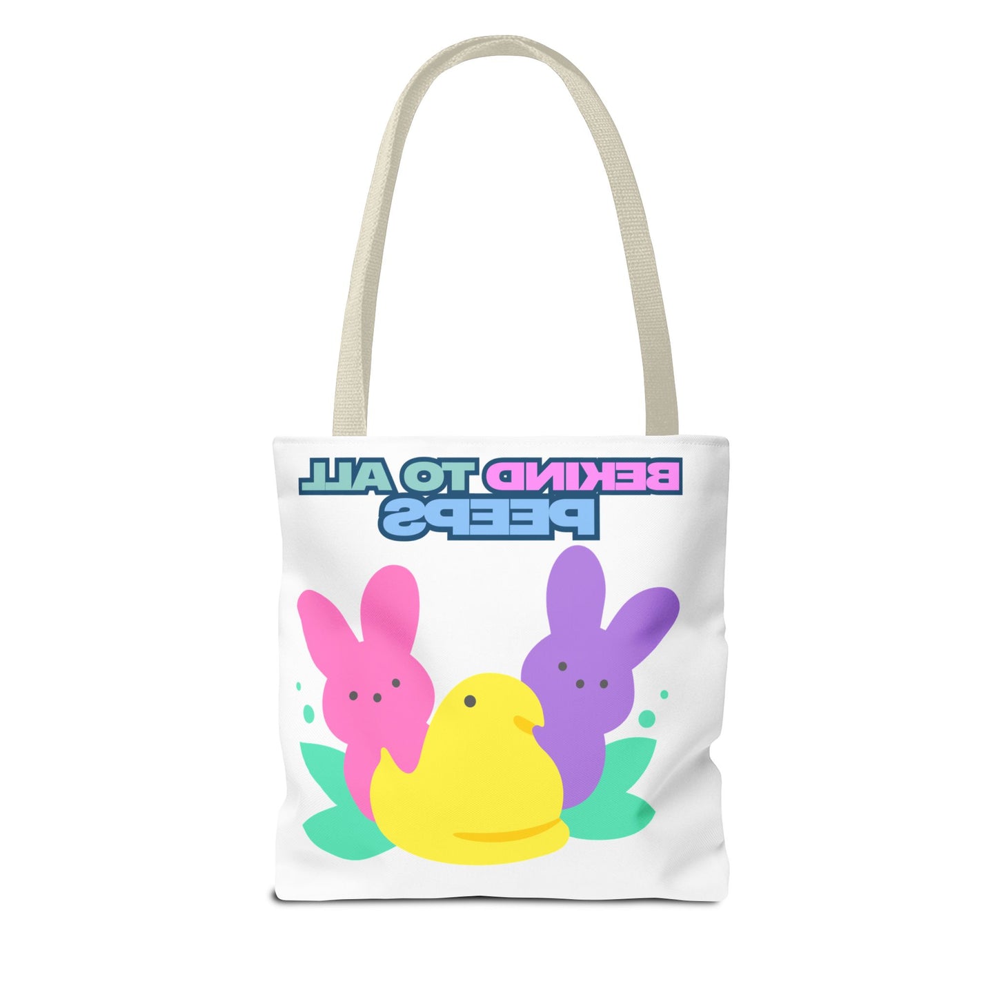 Colorful Easter Tote Bag - Bekind to All Peeps, Spring Gift, Eco-friendly Shopping, Cute Spring Accessory, Bunny Lovers