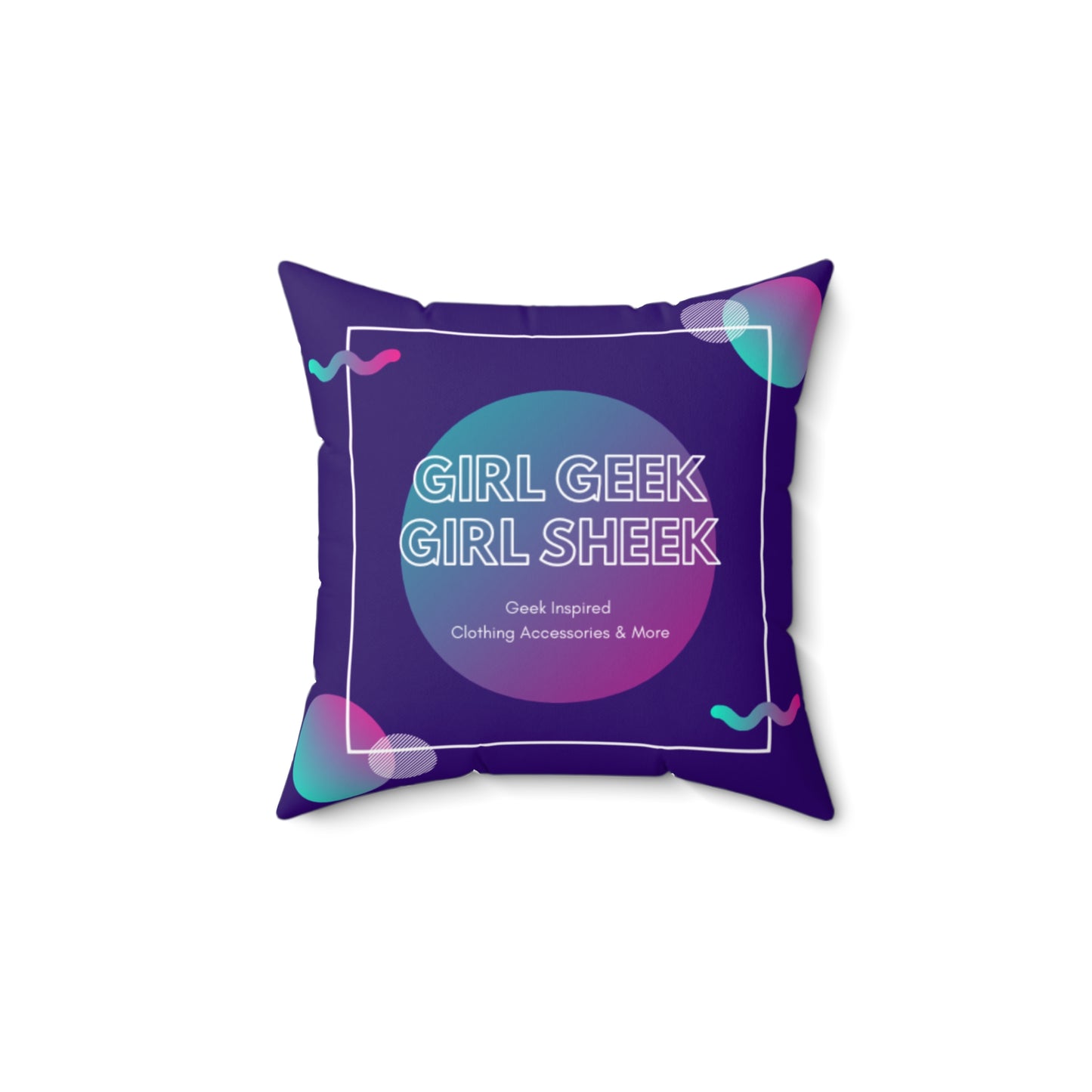 Girl Geek Inspired Square Pillow, Fun Home Decor, Gift for Nerds, Cozy Couch Cushion, Geeky Themed Living Room