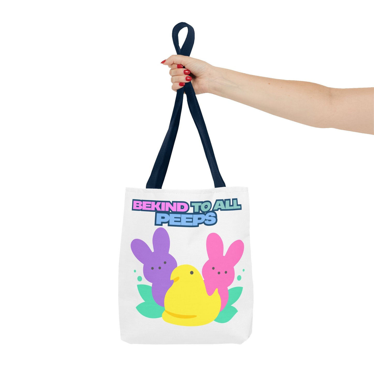 Colorful Easter Tote Bag - Bekind to All Peeps, Spring Gift, Eco-friendly Shopping, Cute Spring Accessory, Bunny Lovers