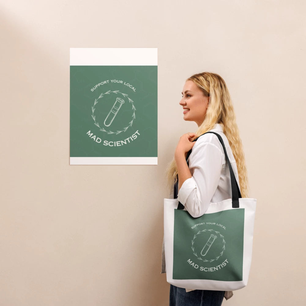 Mad Scientist All-Over Print Tote Bag