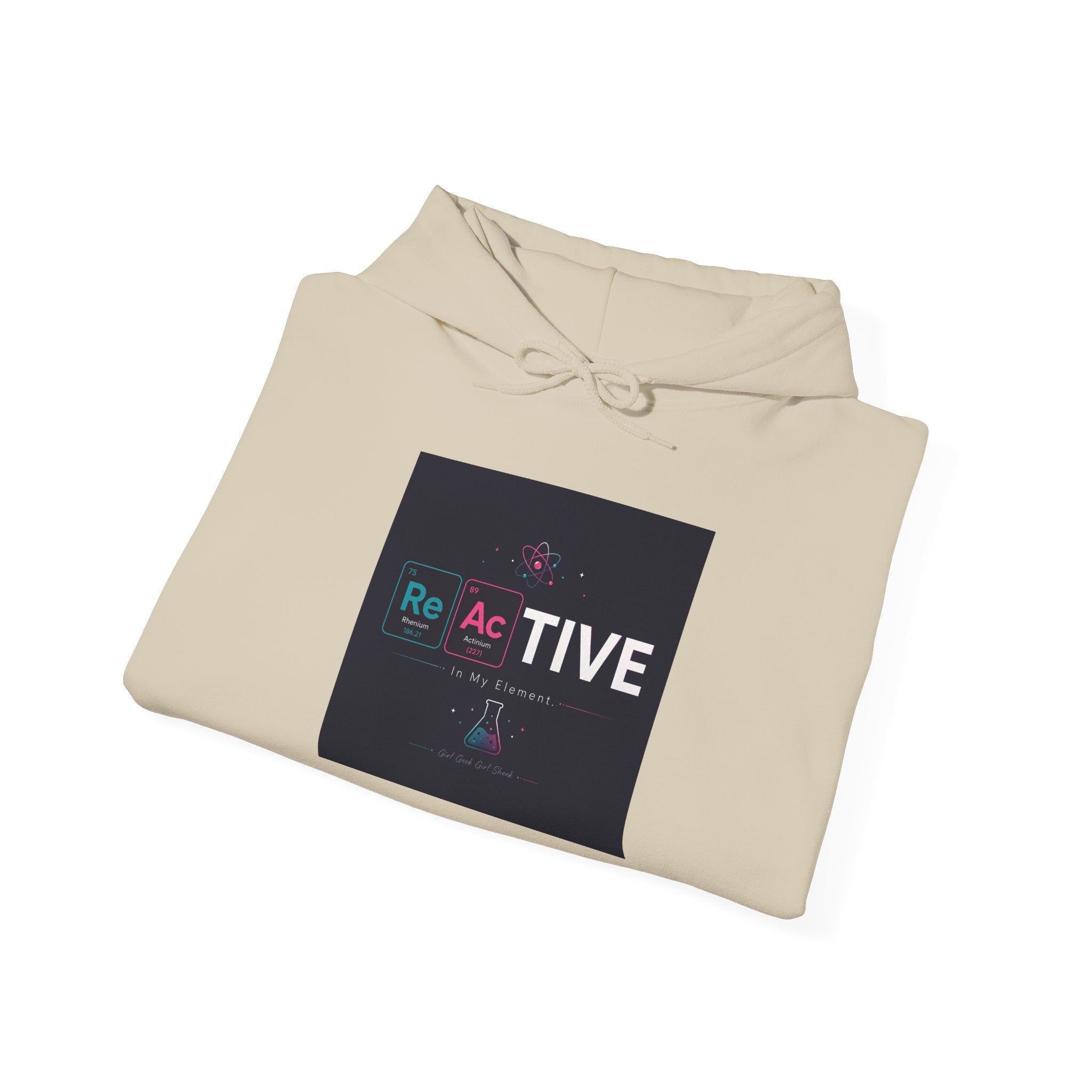 Reactive Hoodie — Modern Graphic Pullover with 'Re Ac TIVE' Text
