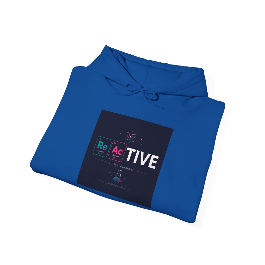 Reactive Hoodie — Modern Graphic Pullover with 'Re Ac TIVE' Text
