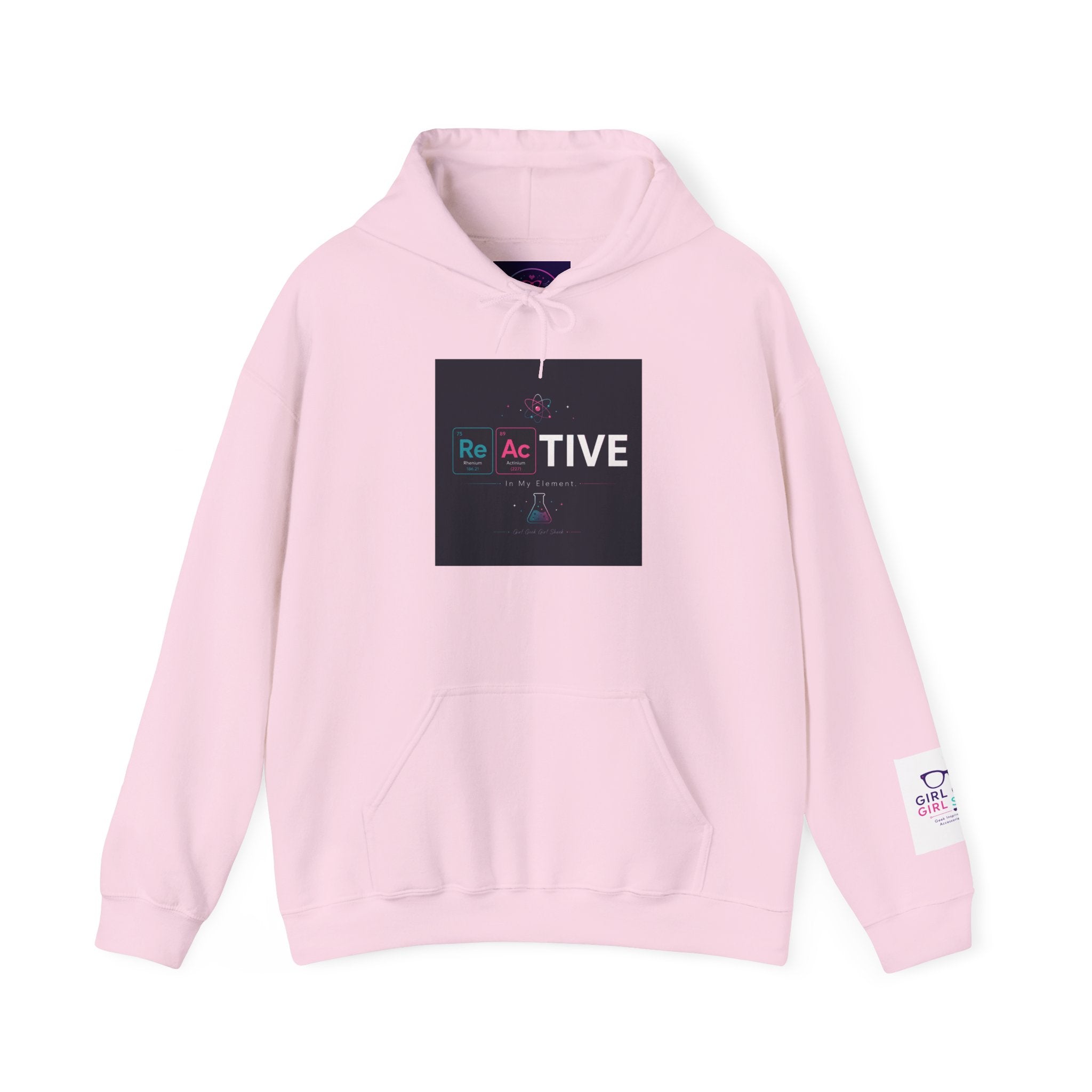 Reactive Hoodie — Modern Graphic Pullover with 'Re Ac TIVE' Text