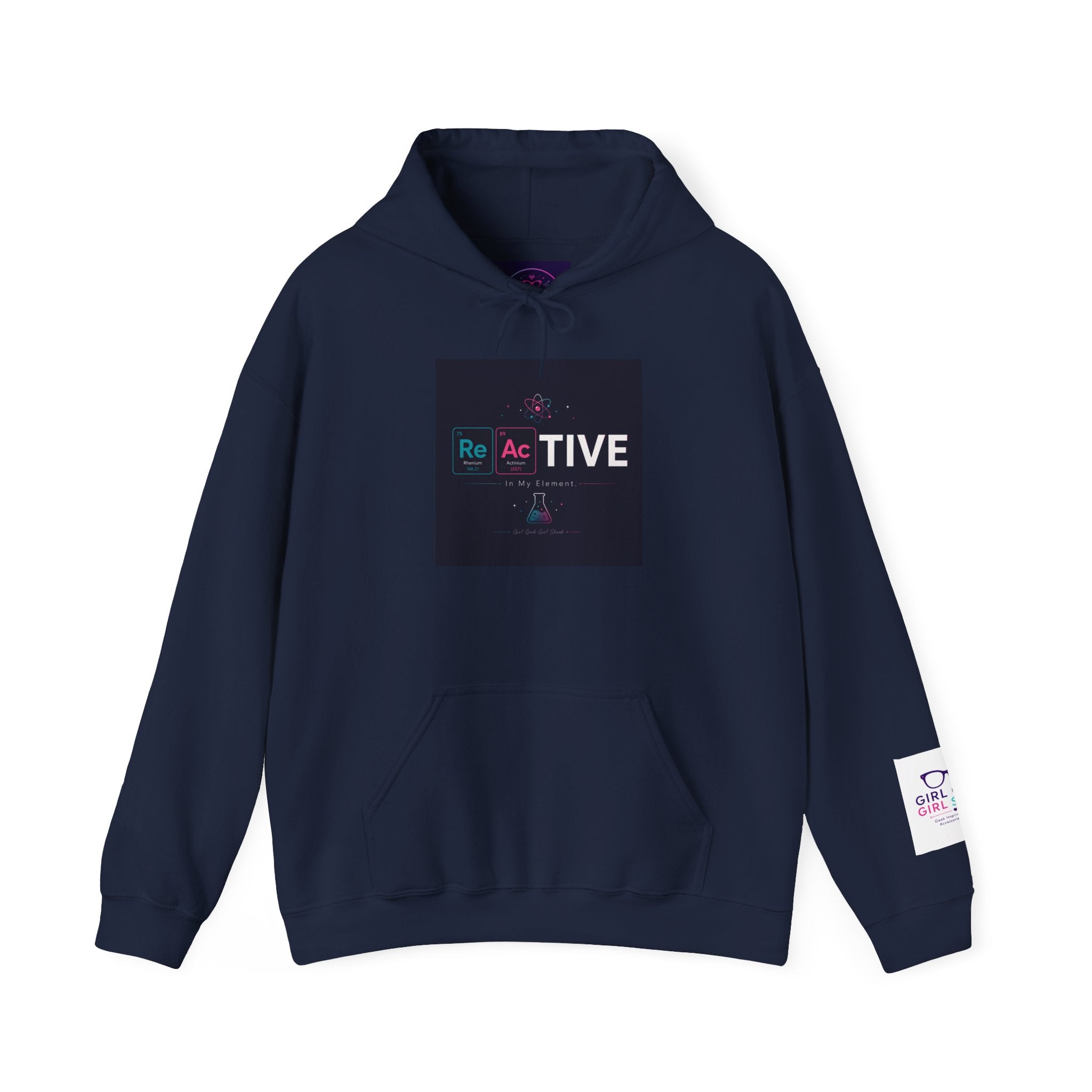 Reactive Hoodie — Modern Graphic Pullover with 'Re Ac TIVE' Text