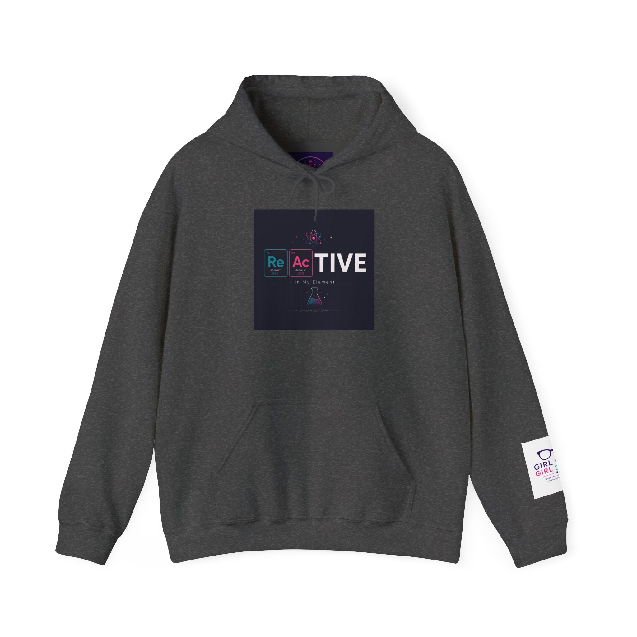 Reactive Hoodie — Modern Graphic Pullover with 'Re Ac TIVE' Text