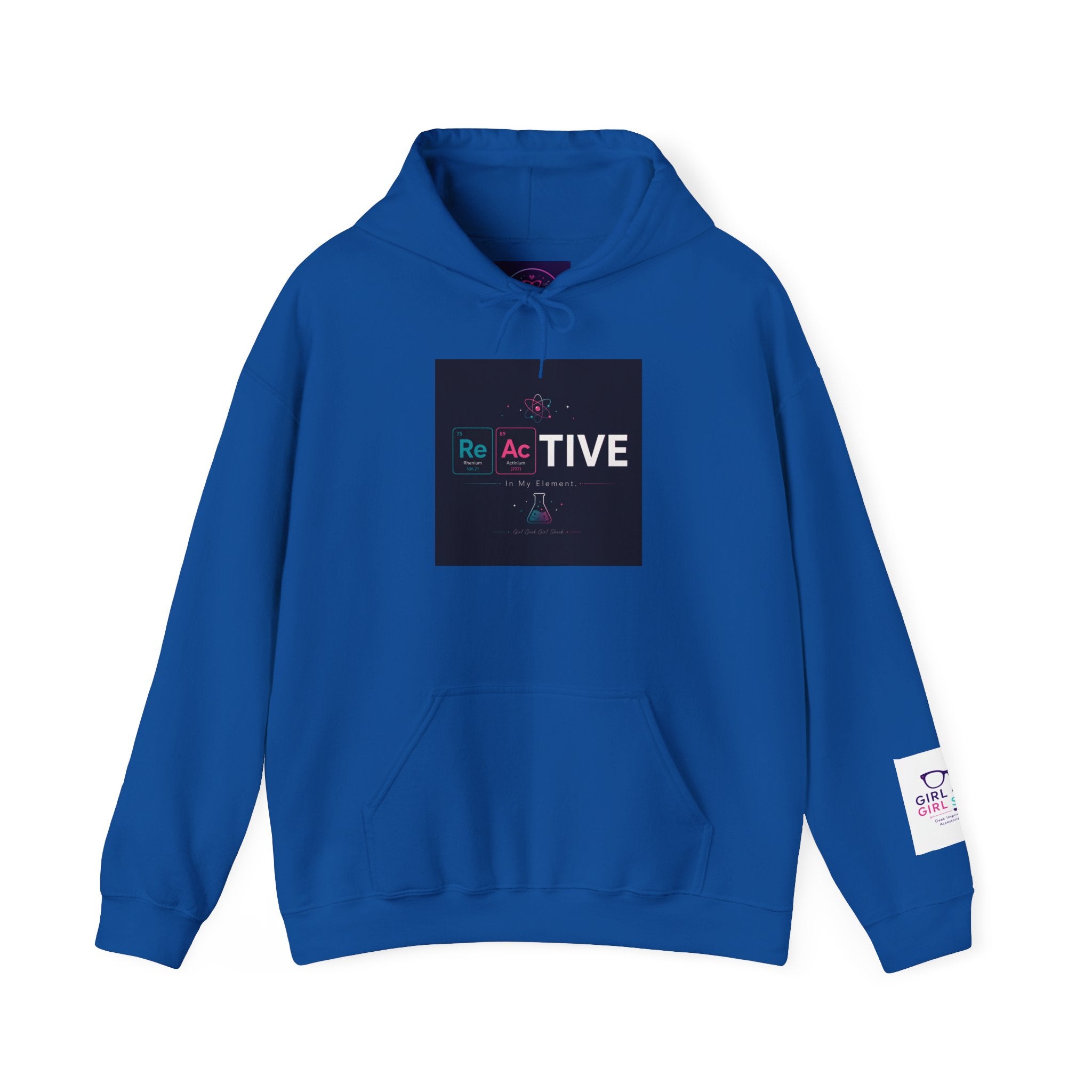 Reactive Hoodie — Modern Graphic Pullover with 'Re Ac TIVE' Text