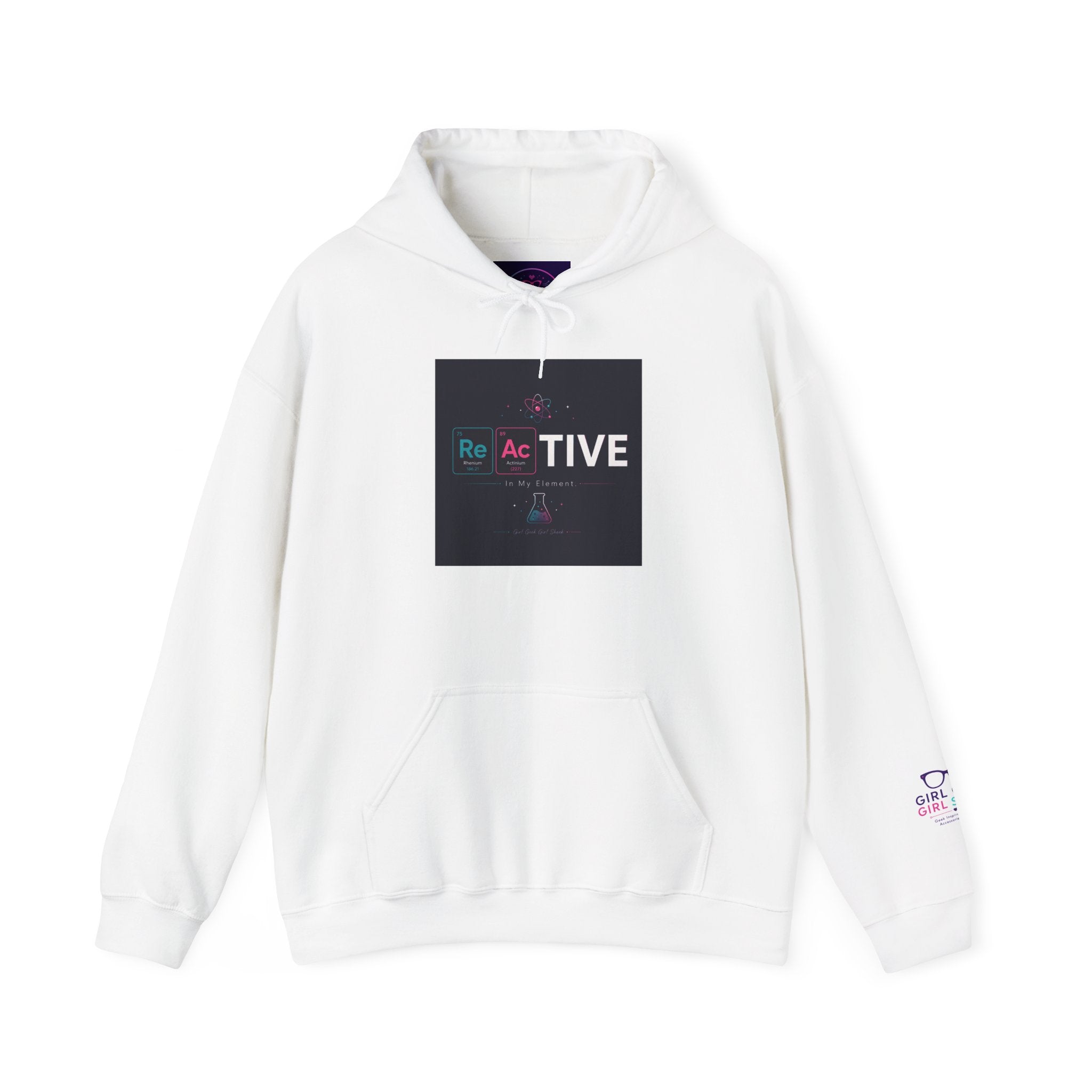 Reactive Hoodie — Modern Graphic Pullover with 'Re Ac TIVE' Text