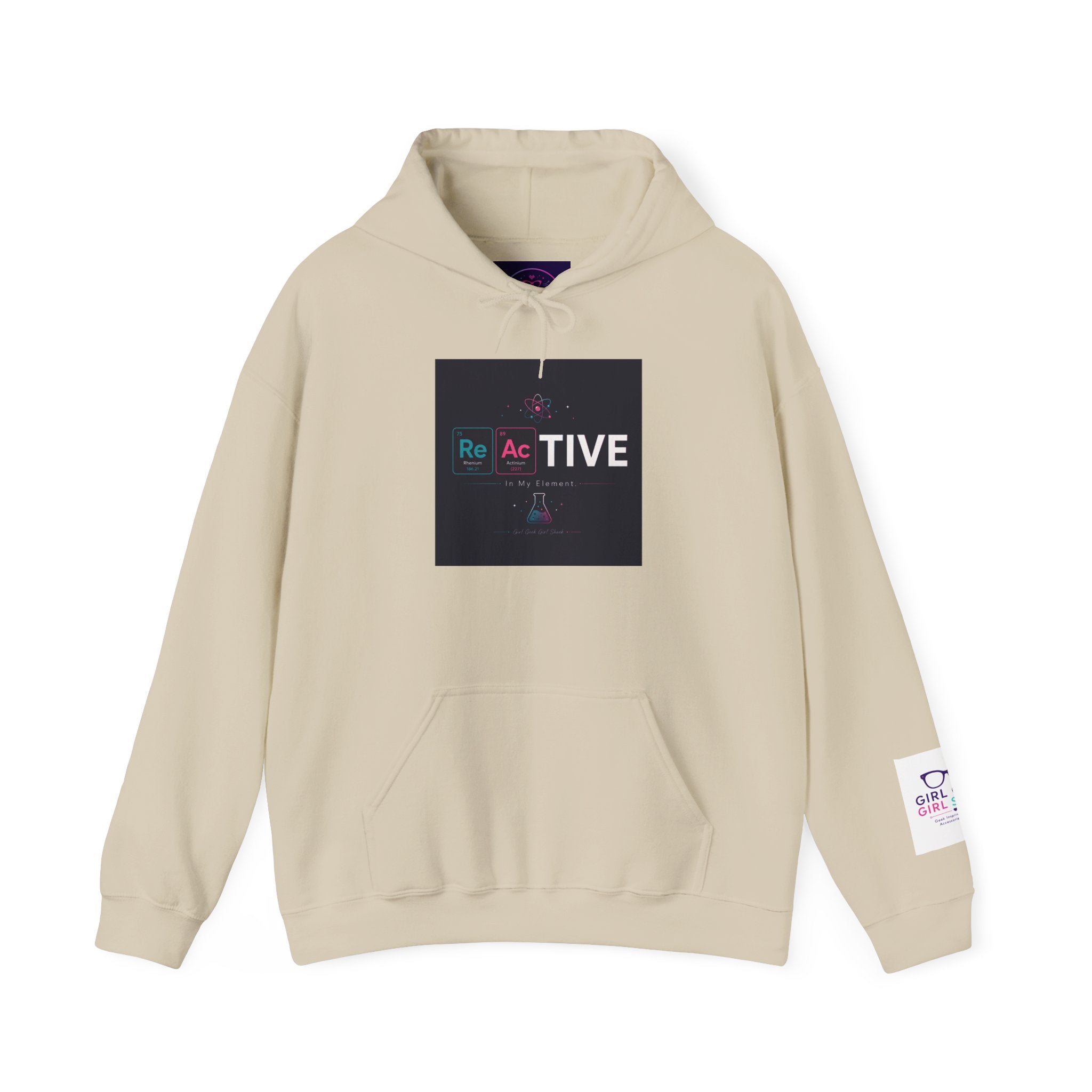 Reactive Hoodie — Modern Graphic Pullover with 'Re Ac TIVE' Text