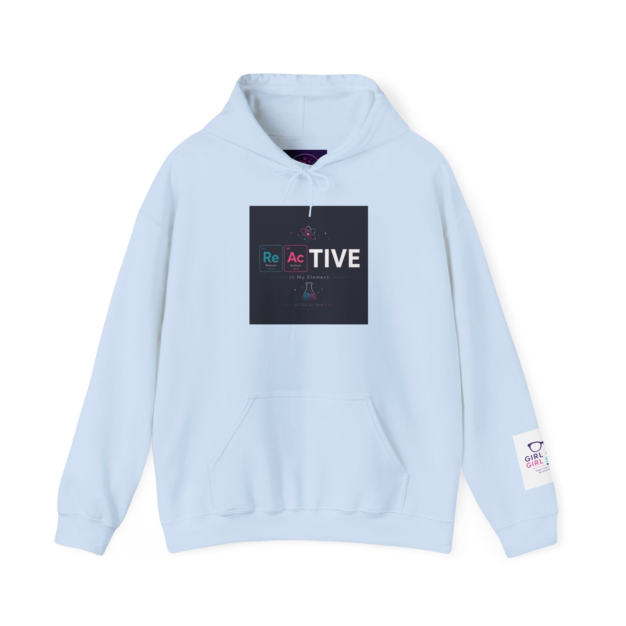 Reactive Hoodie — Modern Graphic Pullover with 'Re Ac TIVE' Text