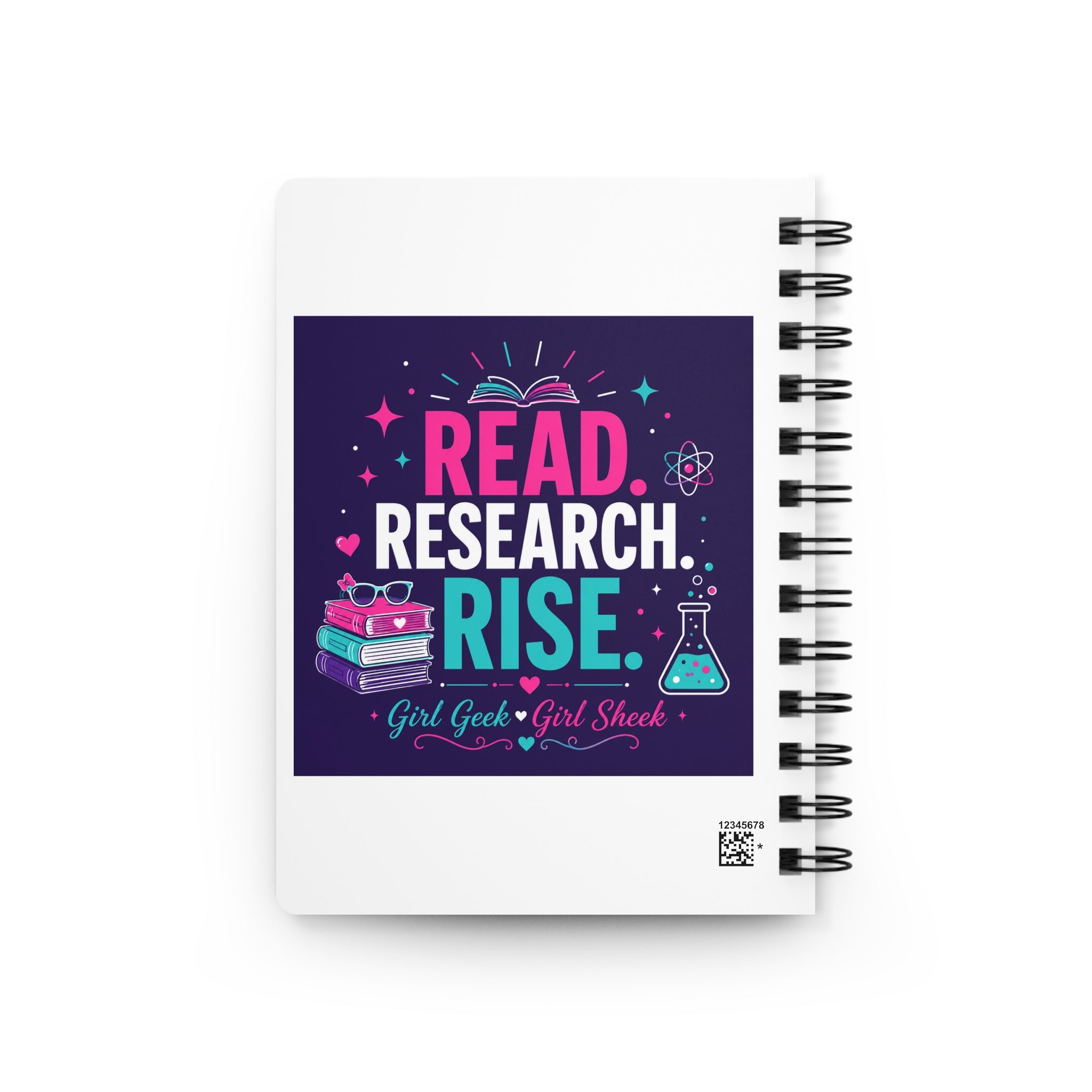 Read. Research. Rise. Spiral Journal — Girl Geek STEM Notebook