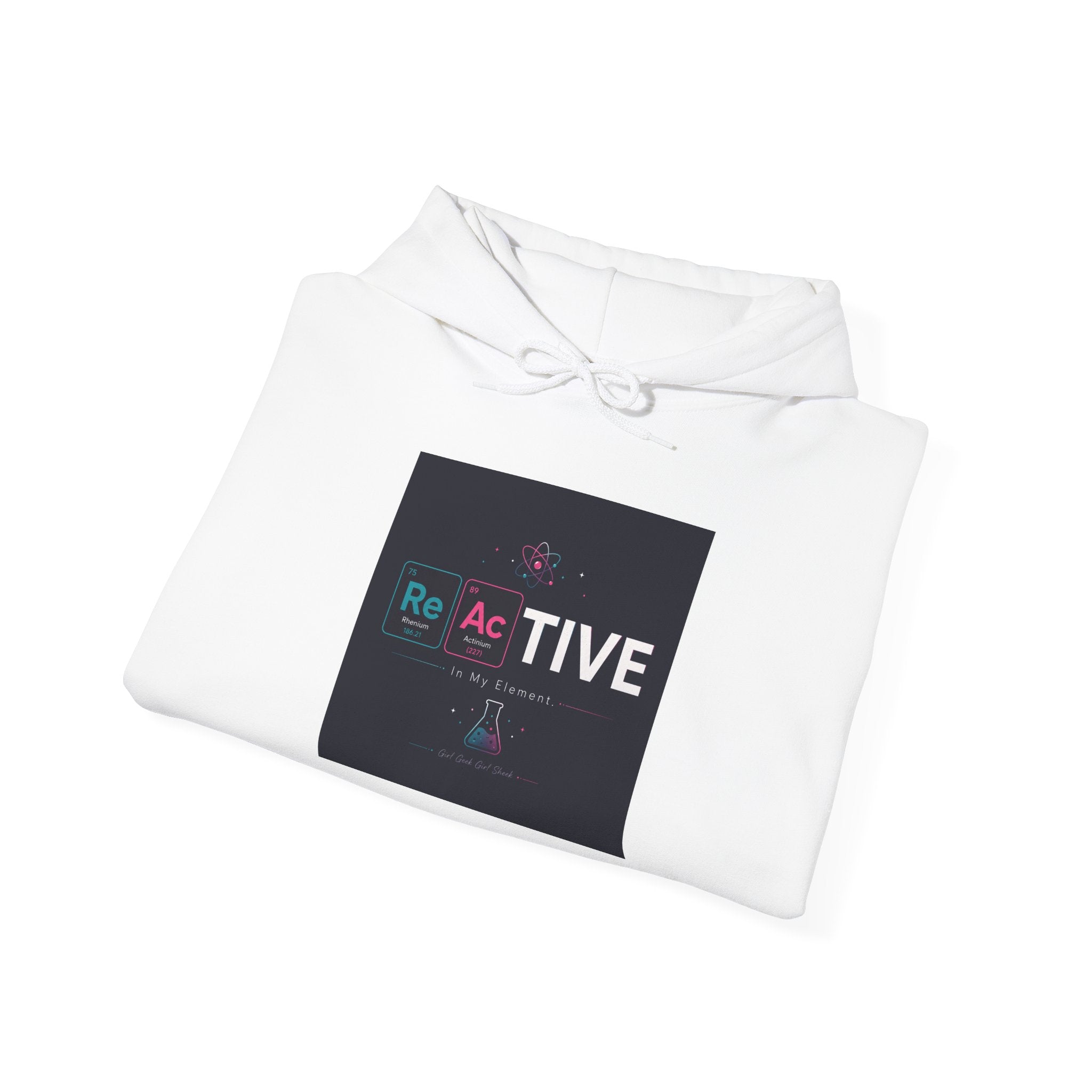 Reactive Hoodie — Modern Graphic Pullover with 'Re Ac TIVE' Text