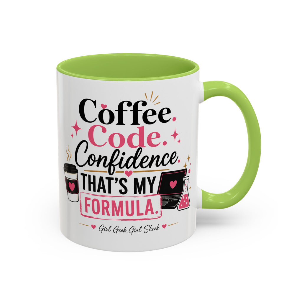 Coffee Mug — "Coffee. Code. Confidence." Programmer Gift Accent Mug