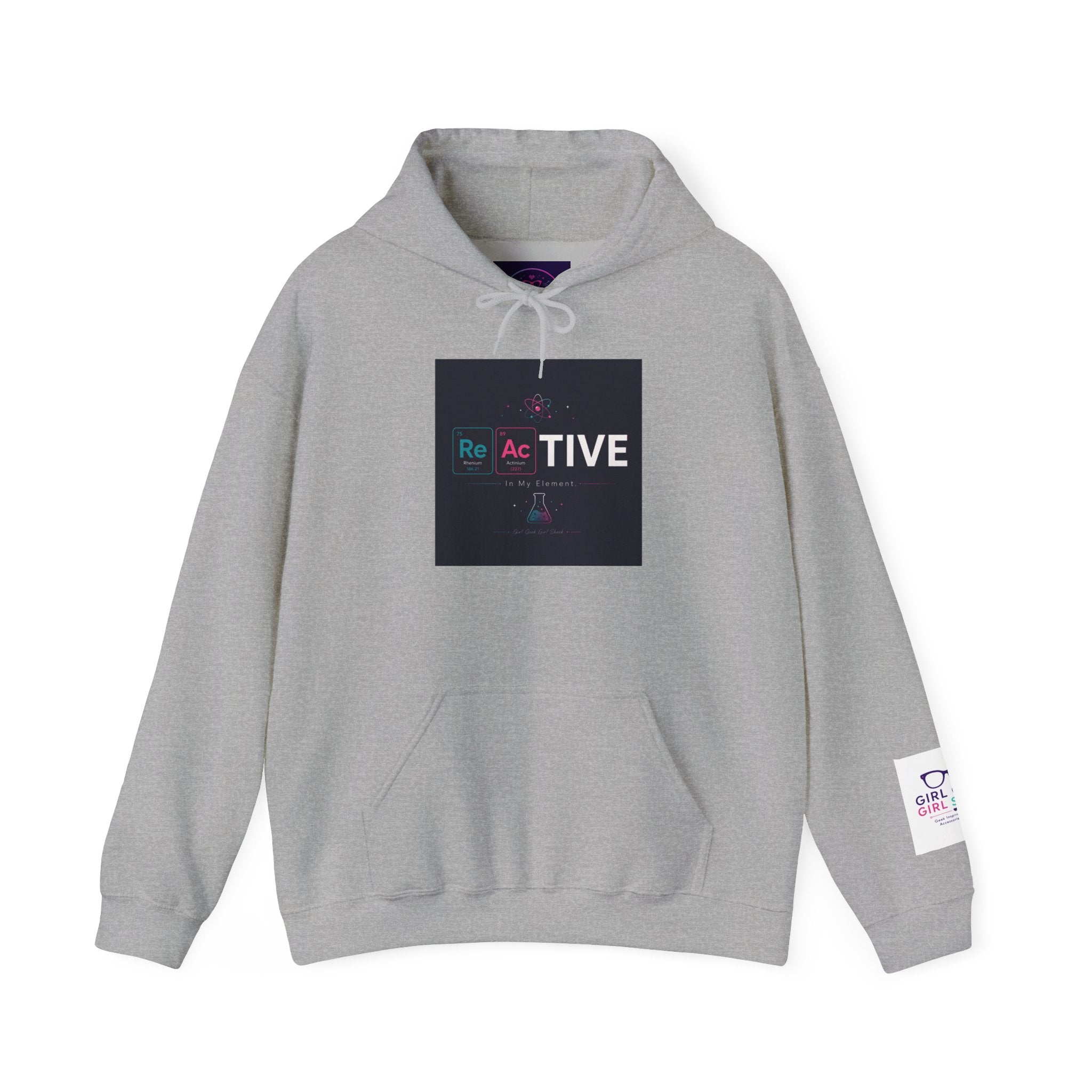 Reactive Hoodie — Modern Graphic Pullover with 'Re Ac TIVE' Text