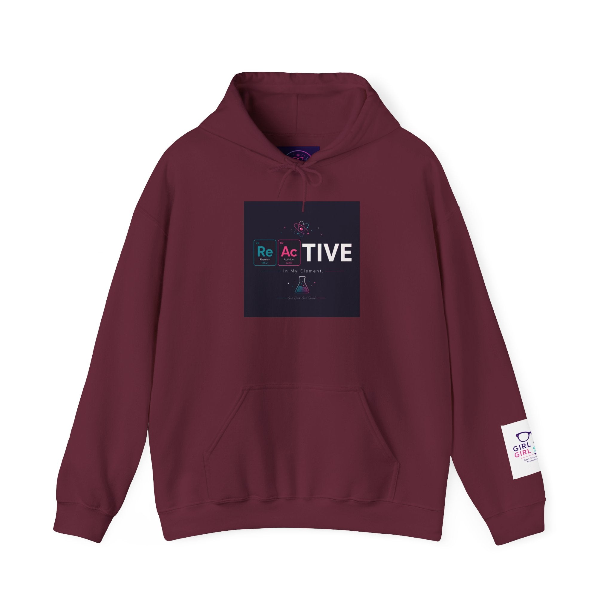 Reactive Hoodie — Modern Graphic Pullover with 'Re Ac TIVE' Text